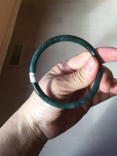 Load image into Gallery viewer, 59mm Certified Type A 100% Natural dark green/blue/gray with Guatemala slim round cut Jadeite bangle BG204-8847