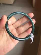 Load image into Gallery viewer, 58.8mm Certified Type A 100% Natural light green/blue/gray Guatemala slim round cut Jadeite bangle BP212-1033