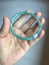 Load image into Gallery viewer, 58.5mm Certified Type A 100% Natural light green/blue/gray Guatemala slim round cut Jadeite bangle PD75-8151