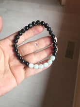 Load image into Gallery viewer, 7.3-8mm for size 56-70mm 100% natural white/black/blue/green/brown(Mocui) jadeite jade beads bracelet PB224