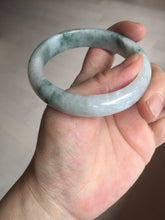 Load image into Gallery viewer, 54.9mm Certificated light green/purple with green floating flowers  jadeite jade bangle S84-7072