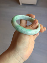 Load image into Gallery viewer, 56 mm Certified type A 100% Natural sunny green/white Jadeite bangle AY84-3462
