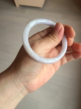 Load image into Gallery viewer, 51.5mm certified 100% natural type A light purple white slim oval round cut jadeite jade bangle BL51-3528