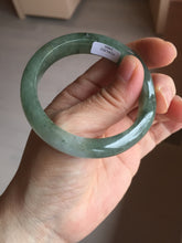 Load image into Gallery viewer, 50.5mm Certified type A 100% Natural icy watery oily dark green white Jadeite Jade bangle PB122-3460