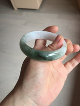 Load image into Gallery viewer, 54.2mm Certified type A 100% Natural dark green brown white purple Jadeite bangle AD120-3001