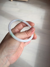 Load image into Gallery viewer, 56.5mm 100% natural Type A sunny green white round cut jadeite jade bangle BL98-4669