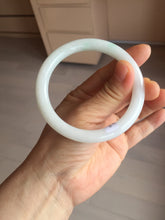 Load image into Gallery viewer, 57.5mm Certified Type A 100% Natural sunny green white round cut Jadeite Jade bangle BF142-4078