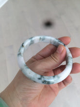 Load image into Gallery viewer, 59.8mm Certificated Type A 100% Natural White purple with green floating flowers Jadeite Jade bangle G110-9508