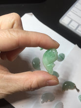 Load image into Gallery viewer, 100% Natural type A clear/ sunny green/ purple jadeite jade 3D fish Pendant BL71
