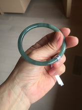 Load image into Gallery viewer, 59.5mm Certified Type A 100% Natural light green/blue/gray Guatemala slim round cut Jadeite bangle BP221-8433