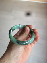 Load image into Gallery viewer, 55.5mm certified 100% natural Type A dark green/sunny green  jadeite jade bangle AX5-2839