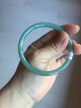Load image into Gallery viewer, 58.5mm Certified Type A 100% Natural light green/blue/gray Guatemala slim round cut Jadeite bangle PD72-8135
