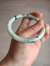 Load image into Gallery viewer, 57mm certified 100% natural Type A light green with dark green floating flowers round cut jadeite jade bangle AA7-3882
