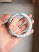 Load image into Gallery viewer, 57.5mm Certified Type A 100% Natural icy watery white purple black brown seaweeds and golden sand Jadeite Jade bangle H159-7064