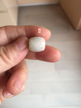 Load image into Gallery viewer, 13mm Type A 100% Natural sunny green/white/light purple olive shape Jadeite Jade LuluTong (Every road is smooth) bead pendant group PB119