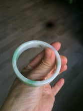 Load image into Gallery viewer, 52.5mm Certified type A 100% Natural sunny green/purple/white square Jadeite Jade bangle AT87-4715