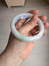 Load image into Gallery viewer, 56.6mm certified 100% natural Type A icy watery light green/white jadeite jade bangle BP52-3872