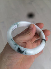 Load image into Gallery viewer, 59.4mm Certificated Type A 100% Natural White green red purple(FU LU SHOU) with green floating flowers Jadeite Jade bangle G110-9544