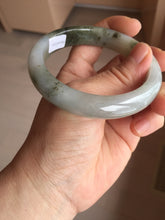 Load image into Gallery viewer, 57.7mm certified Type A 100% Natural dark green brown white with floating seaweed Jadeite Jade bangle BS24-7692