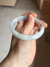 Load image into Gallery viewer, 57.5mm Certified Type A 100% Natural icy watery white purple black brown seaweeds and golden sand Jadeite Jade bangle H160-7068