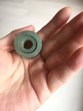Load image into Gallery viewer, 100% natural type A black/dark green/gray (油青) broad jadeite jade band ring thumb ring bead set BN79