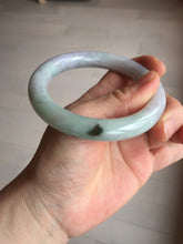 Load image into Gallery viewer, 58.5mm certified type A 100% Natural sunny green/purple round cut Jadeite Jade bangle BM84-0022