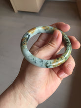 Load image into Gallery viewer, 53.2mm Certified type A 100% Natural green/yellow/brown autumn forest Jadeite bangle PD183-5698