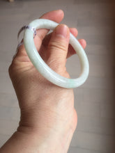 Load image into Gallery viewer, 58mm certified type A 100% Natural fresh light green/white slim jadeite jade bangle E80-0996
