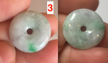 Load image into Gallery viewer, 19.3-22.4mm Type A 100% Natural sunny green/purple/gray Jadeite Jade Safety Guardian Button donuts Pendant group BL147