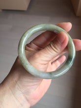Load image into Gallery viewer, 54mm Certified Type A 100% Natural dark green gray round cut Jadeite bangle AU45-0896