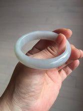 Load image into Gallery viewer, 47mm certified 100% natural Type A icy watery light green white oval jadeite jade bangle AU43-8151