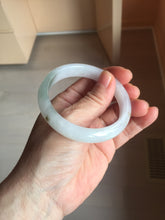 Load image into Gallery viewer, 54.2mm certified 100% natural Type A icy watery light watermelon rind oliy light green/purple/brown( 淡瓜油青) jadeite jade bangle BQ3-8153