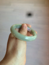 Load image into Gallery viewer, 52.5 mm Certified Type A 100% Natural light green/gray Jadeite Jade oval bangle AZ70-0363