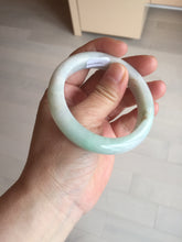 Load image into Gallery viewer, 53.5mm certified 100% natural Type A sunny green/white jadeite jade bangle BM41-8047