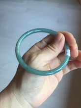 Load image into Gallery viewer, 58.5mm Certified Type A 100% Natural light green/blue/gray Guatemala slim round cut Jadeite bangle PD74-8134