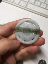 Load image into Gallery viewer, 100% natural type A light green dark green jadeite jade the eight trigrams (Bagua,八卦) pendant group F155