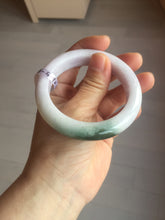 Load image into Gallery viewer, 54mm Certified 100% natural Type A olive green/white/purple jadeite jade bangle AX96-5190