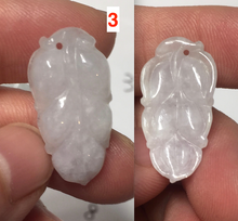 Load image into Gallery viewer, 100% natural type A icy watery white purple green jadeite jade  leaf pendant group F157