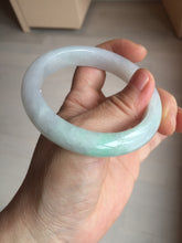 Load image into Gallery viewer, 56.4mm Certified Type A 100% Natural sunny green/white Jadeite Jade bangle BP51-3875