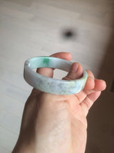 Load image into Gallery viewer, 52.5mm Certified type A 100% Natural sunny green/purple/white square Jadeite Jade bangle AX44-4717
