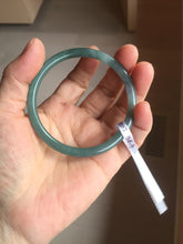 Load image into Gallery viewer, 58.8mm Certified Type A 100% Natural light green/blue/gray Guatemala slim round cut Jadeite bangle BP214-3802