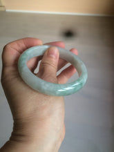 Load image into Gallery viewer, 57.5mm certified 100% natural type A light green/white jadeite jade bangle Q122-0037