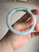Load image into Gallery viewer, 58mm certificated Type A 100% Natural light green purple with green floating flowers Jadeite Jade bangle AS83-3016