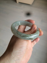 Load image into Gallery viewer, 53.5mm certified 100% natural Type A icy watery green/gray jadeite jade bangle AF86-0223