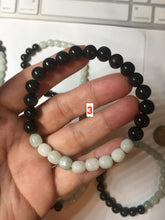 Load image into Gallery viewer, 7.6-8mm 100% natural white/black/blue/green/brown(Wuji, Mocui) jadeite jade beads bracelet BP148