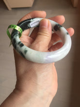Load image into Gallery viewer, 57.8mm certified 100% natural light green/purple jadeite jade bangle F110-6206