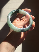 Load image into Gallery viewer, 60.3mm certified type A 100% Natural green/black Jadeite Jade bangle BM42-8565