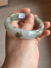 Load image into Gallery viewer, 54mm certified natural 100% natural Type A light green brown purple ethereal mist oval jadeite jade bangle AA37-5303