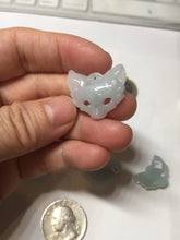 Load image into Gallery viewer, 100% natural type A white light green jadeite jade fox mask pendant necklace PD101