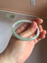 Load image into Gallery viewer, 48mm certified 100% natural Type A light green purple slim oval jadeite jade bangle PB207-2839